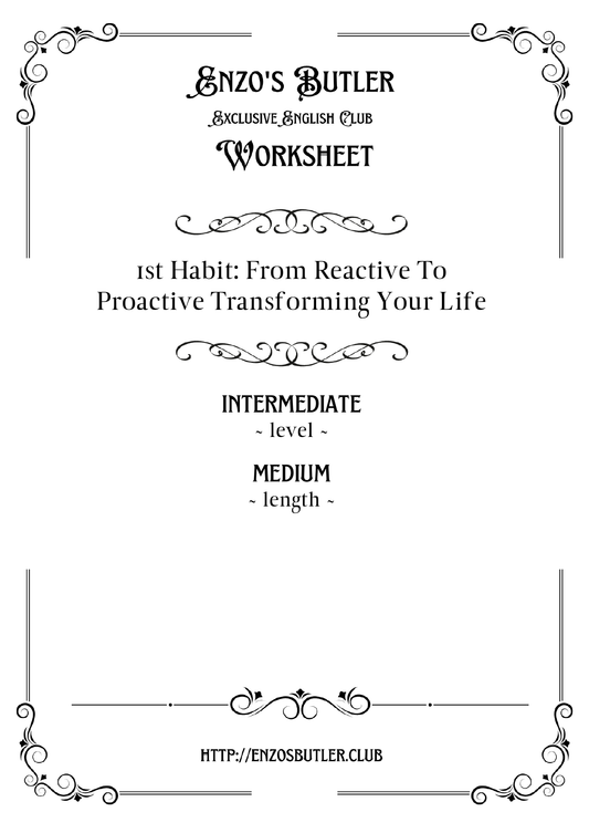 Habit 1 Be proactive from The 7 Habits of Highly Effective People English Lessons